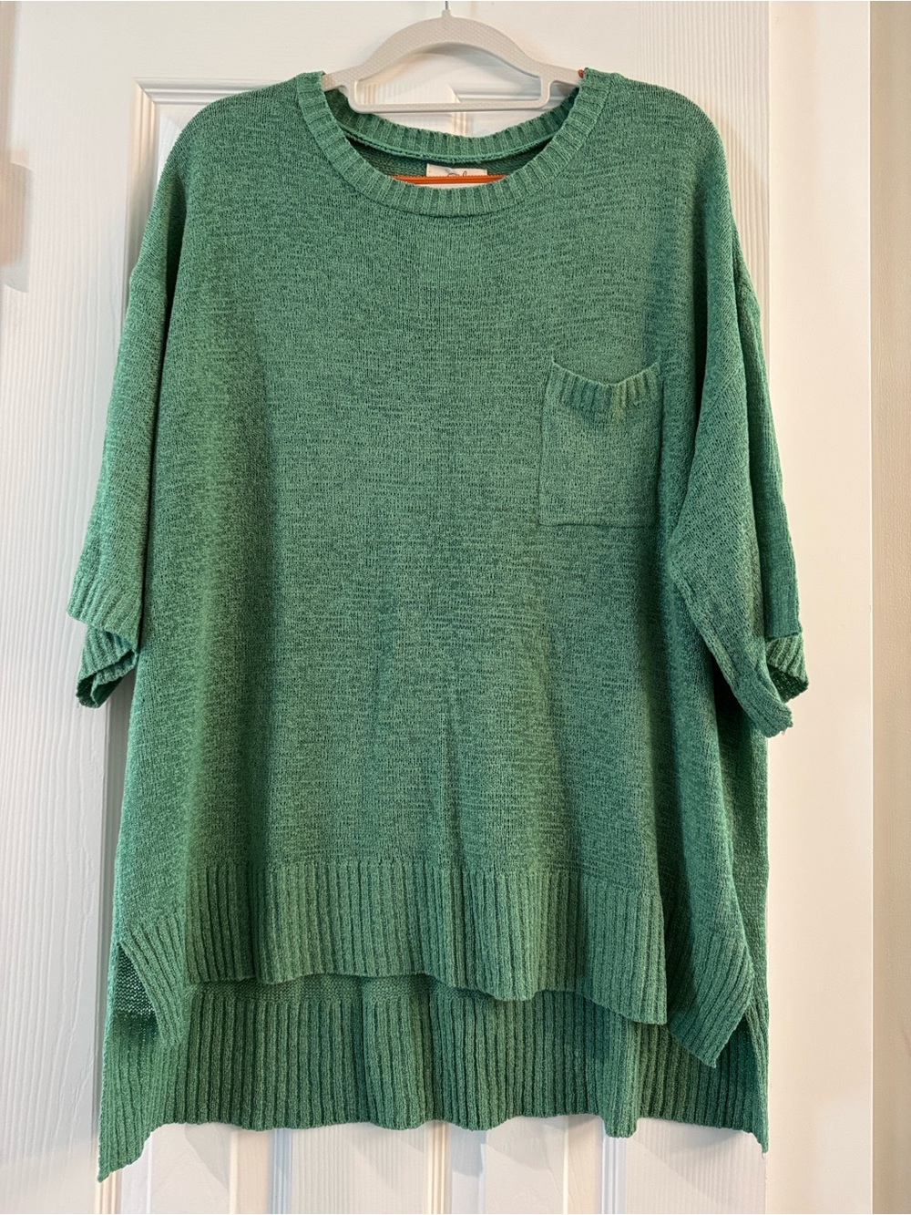 easel Green Oversized Crewneck Sweater with Pocket